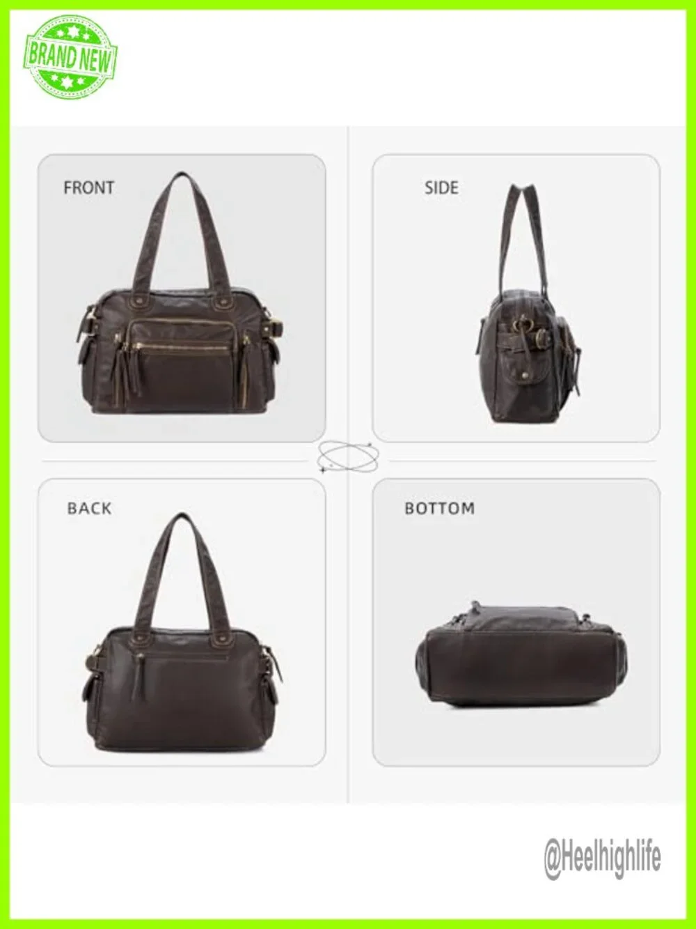 Soft Vegan Leather City Tote Bag with Adjustable Strap Hobo Handbag